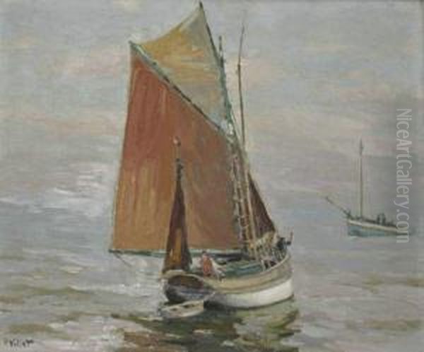 Segelboote Auf See Oil Painting by Henry Emile Vollet