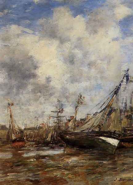 Trouville, Low Tide I Oil Painting by Eugene Boudin