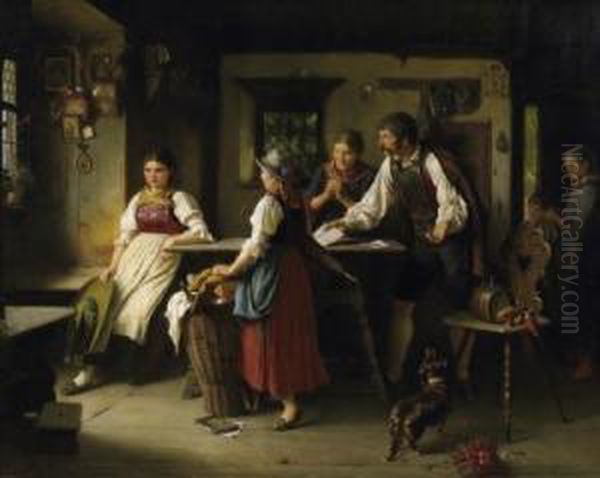 An Die Unrechte Adresse Oil Painting by Ludwig Vollmar