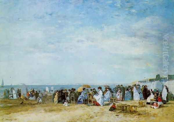 The Beach Oil Painting by Eugene Boudin