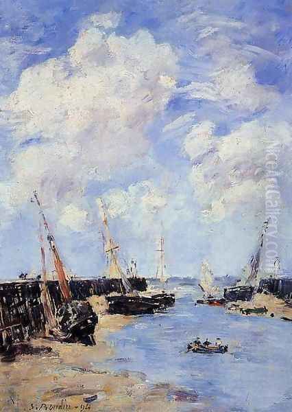 Trouville, the Jettys, Low Tide III Oil Painting by Eugene Boudin