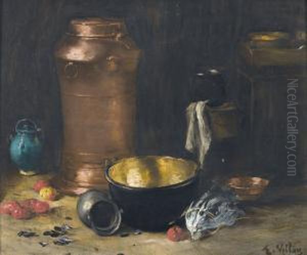 Kuchenstillleben Oil Painting by Alexis Vollon