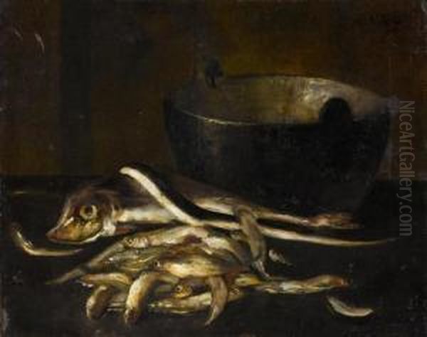 Still Life With Fish Oil Painting by Alexis Vollon