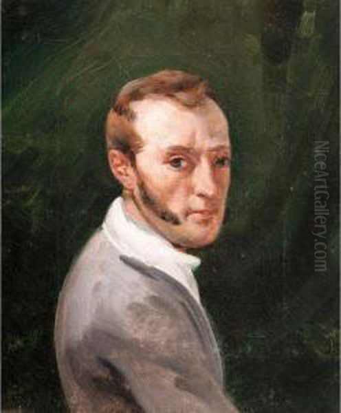 Portrait Du Peintre Horace Vernet Oil Painting by Joseph Simon Volmar