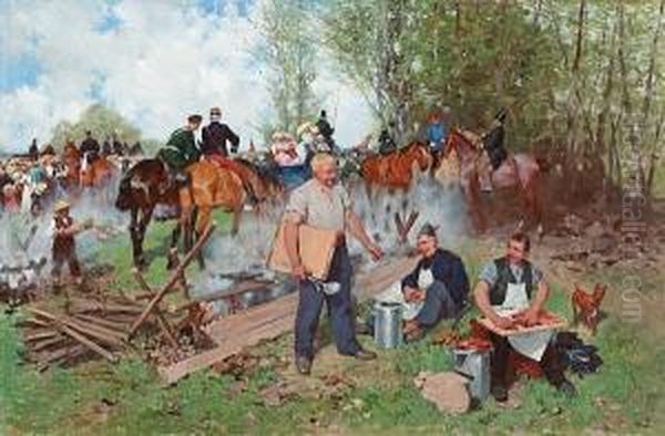 Manover Um 1900 Oil Painting by Theodor Volmar