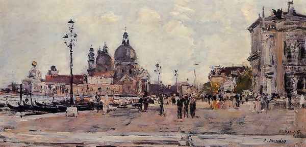 Pier in Venice Oil Painting by Eugene Boudin