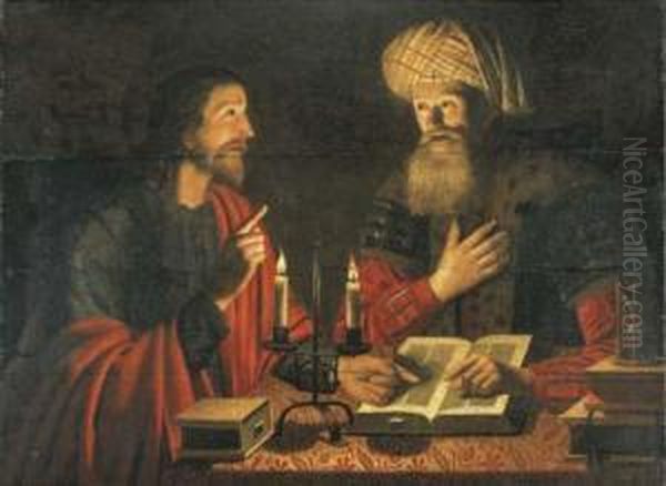 Christ Instructing Nicodemus Oil Painting by Crijn Hendricksz. Volmarijn