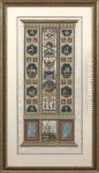 Architectural Panels Of The Raphael's Vatican Loggia Oil Painting by Giovanni Volpato