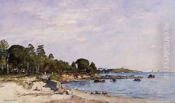 Juan-les-Pins, the Bay and the Shore Oil Painting by Eugene Boudin