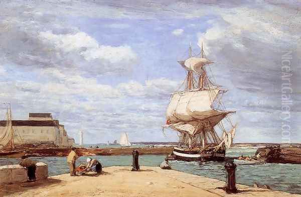 Honfleur, the Port Oil Painting by Eugene Boudin