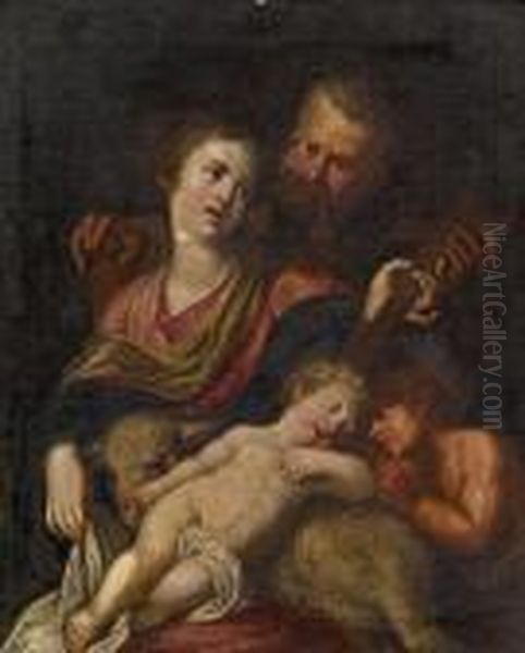 Heilige Familie Mit Johannesknaben Oil Painting by Hans Von Aachen