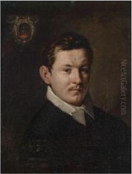 Portrait Of An Young Man Oil Painting by Hans Von Aachen