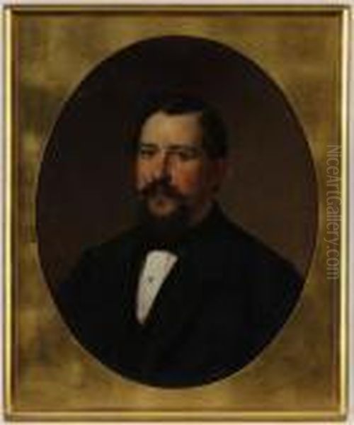 Portrait D'homme Oil Painting by Baron Heinrich von Angeli