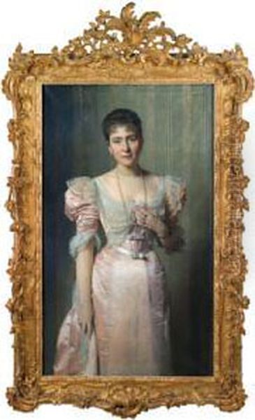 Bildnis Der Gabrielle Von Winterstein Oil Painting by Baron Heinrich von Angeli