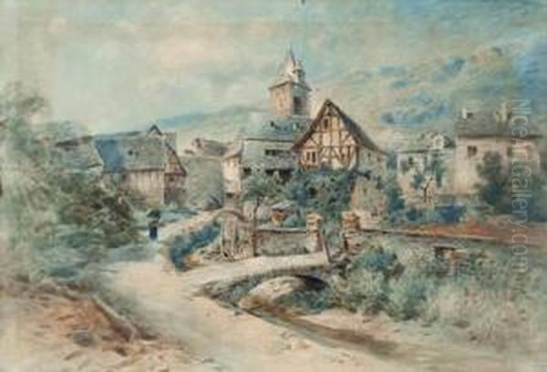 Deutsches Dorf Mit Alten Fachwerkhausern Oil Painting by Nicolai Von Astudin