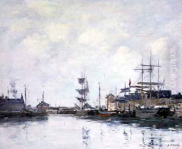 The Basin at Fecamp 1894 Oil Painting by Eugene Boudin