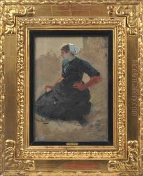 The Potato Woman Oil Painting by Hans Von Bartels