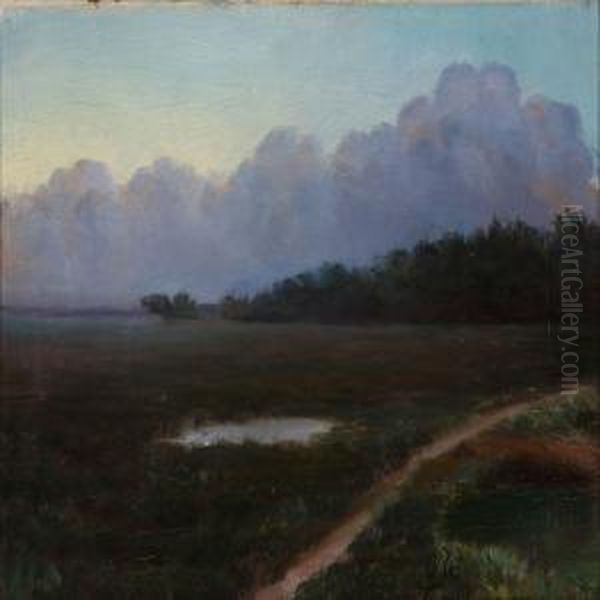 Evening Landscape Oil Painting by Marie Von Baselli