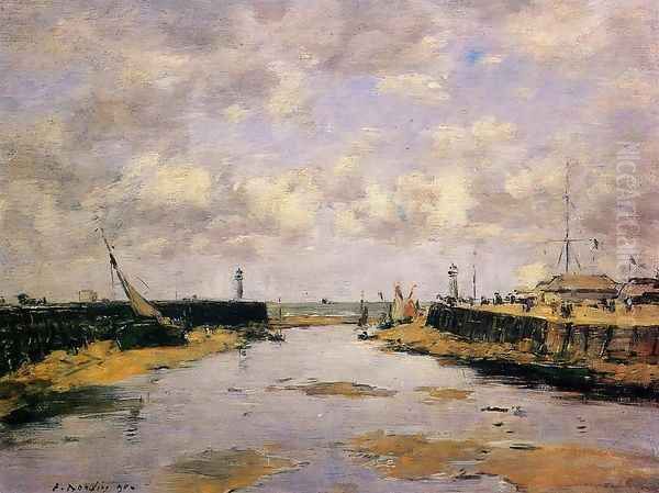 Trouville, the Jettys, Low Tide IX Oil Painting by Eugene Boudin