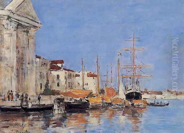 Venice, the Customs House Oil Painting by Eugene Boudin