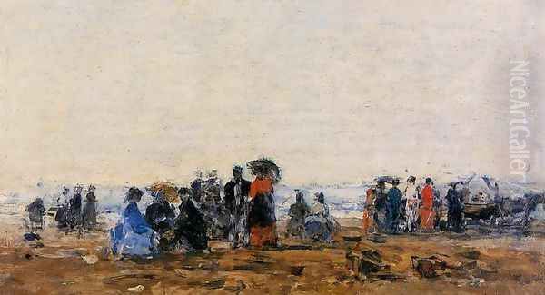 Beach Scene III Oil Painting by Eugene Boudin