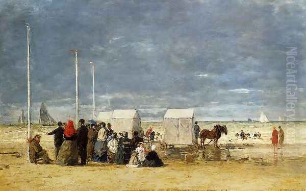 On the Beach IV Oil Painting by Eugene Boudin