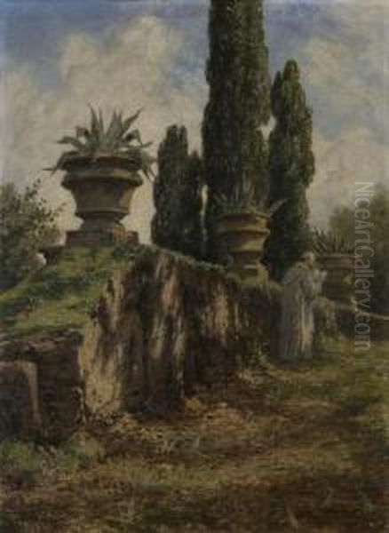 Scorcio Di Villa Torlonia Oil Painting by Luise Von Begas-Parmentier