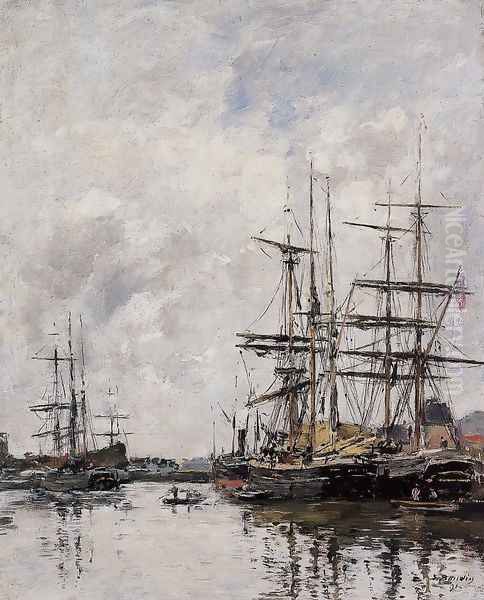 The Deauville Basin Oil Painting by Eugene Boudin