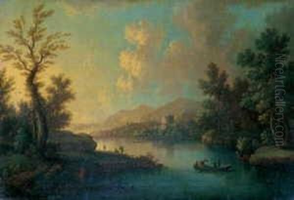 Flusslandschaft: Oil Painting by Christoph Von Bemmel