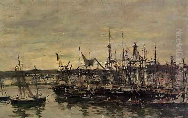 Portrieux, the Port Oil Painting by Eugene Boudin