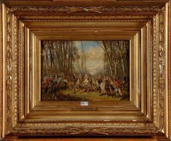 Chasse A Courre Oil Painting by Alexander Ritter Von Bensa