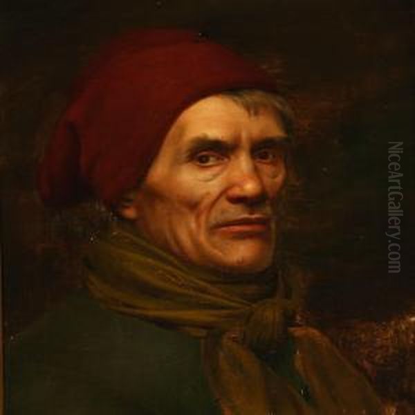 Portrait Of A Fisherman And Portrait Of A Merchant Oil Painting by Christian Albrecht Von Benzon