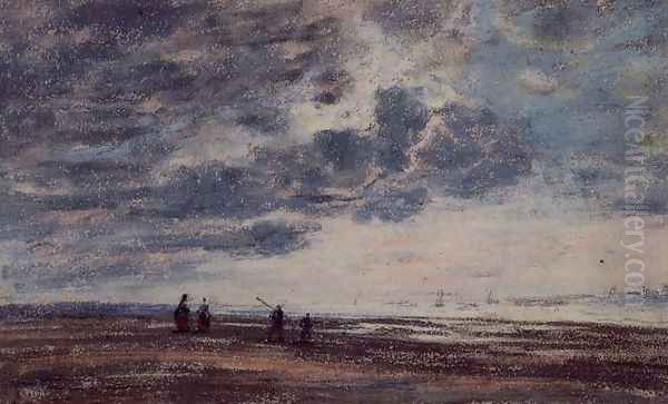 The Beach I Oil Painting by Eugene Boudin