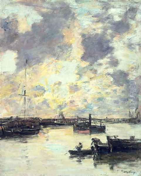 The Port c.1895 Oil Painting by Eugene Boudin