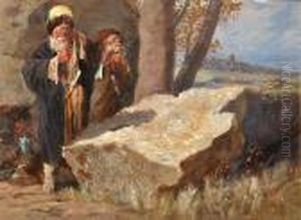 Oldmen Mourning Oil Painting by Joseph I Von Berres