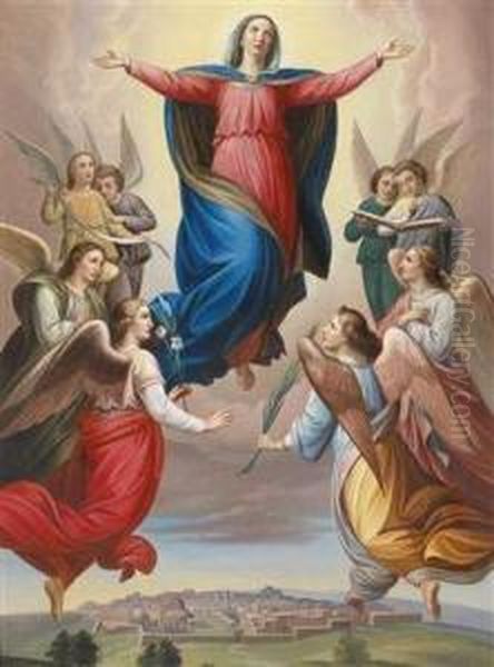 The Assumption Of Mary Oil Painting by Carl Von Blaas