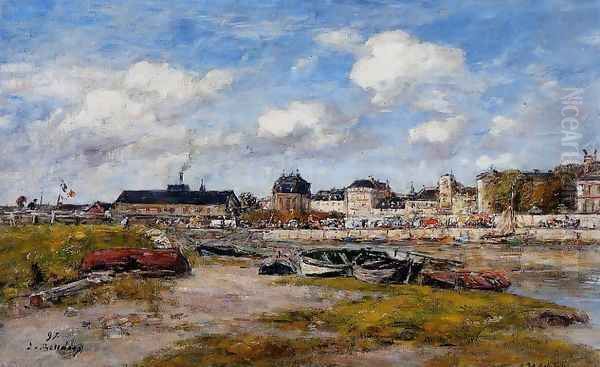 The Port of Trouville, Low Tide Oil Painting by Eugene Boudin