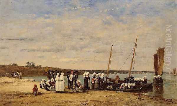 Fishermen of Kerhor Receiving a Blessing at Plougastel Oil Painting by Eugene Boudin