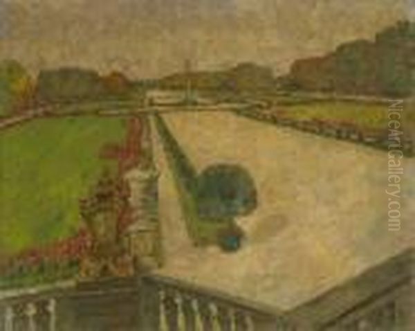 Nymphenburg - Blick Von Der Gartenseitigen Freitreppe Auf Das Parterre by August Von Brandis