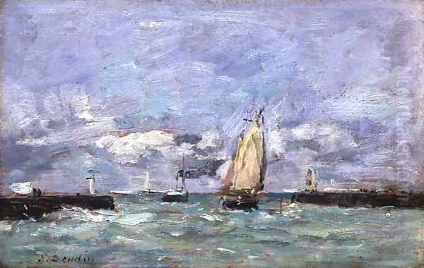 Trouville c.1885-90 Oil Painting by Eugene Boudin