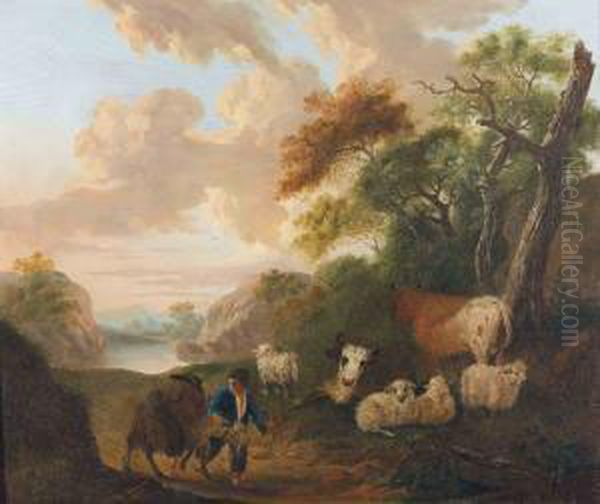 Abendliche Hirtenszene. Oil Painting by Karl Philipp Von Buren