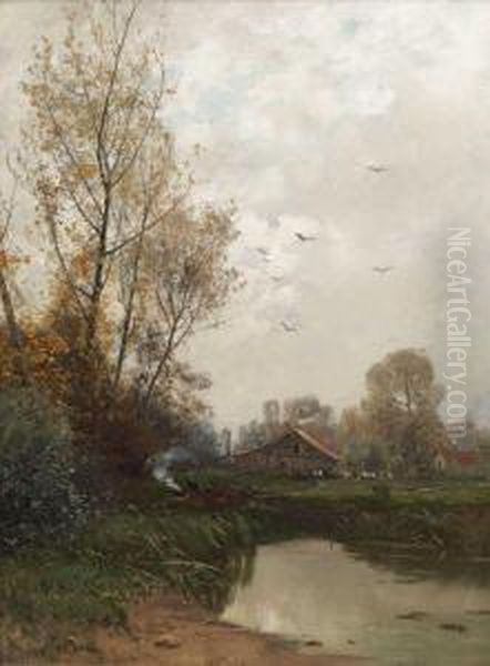 Uferlandschaft Oil Painting by Gilbert Von Canal