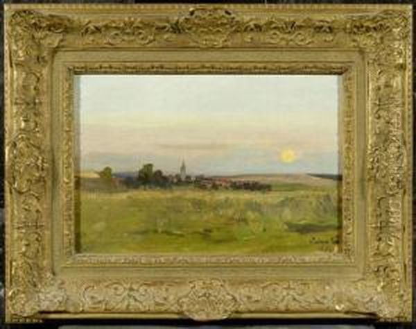 Landscape With A Village Oil Painting by Gilbert Von Canal