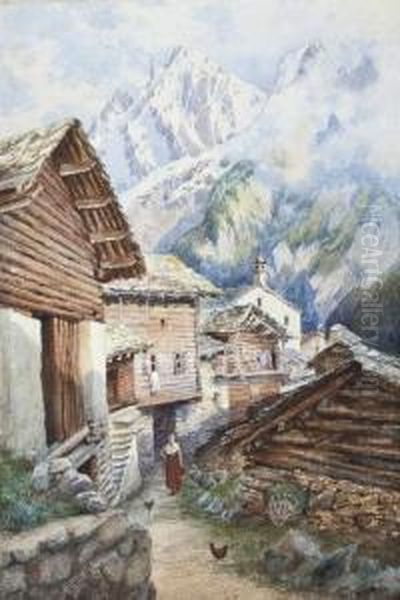 Bregaglia Alpine View Oil Painting by Helga Von Cramm