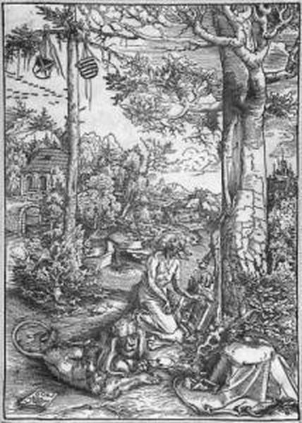 Die Buse Des Heiligen Hieronymus. Oil Painting by Lucas The Elder Cranach