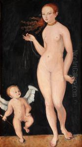 Venus And Putti Oil Painting by Nils Von Dardel