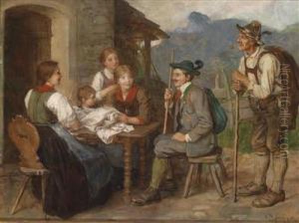 Salon-tiroler Oil Painting by Franz Von Defregger