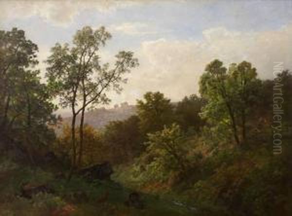 Bewaldetelandschaft Oil Painting by Carl Von Der Hellen