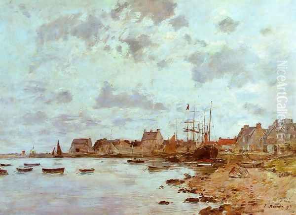 The Port at Saint-Vaast-la-Houghe Oil Painting by Eugene Boudin