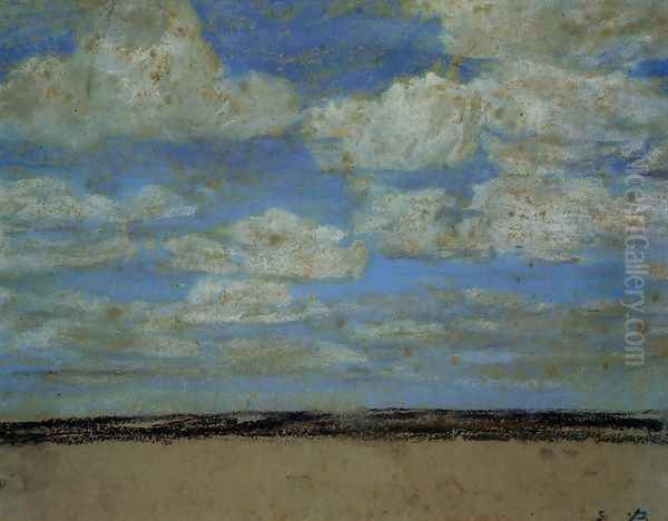 Fine Weather on the Estuary Oil Painting by Eugene Boudin